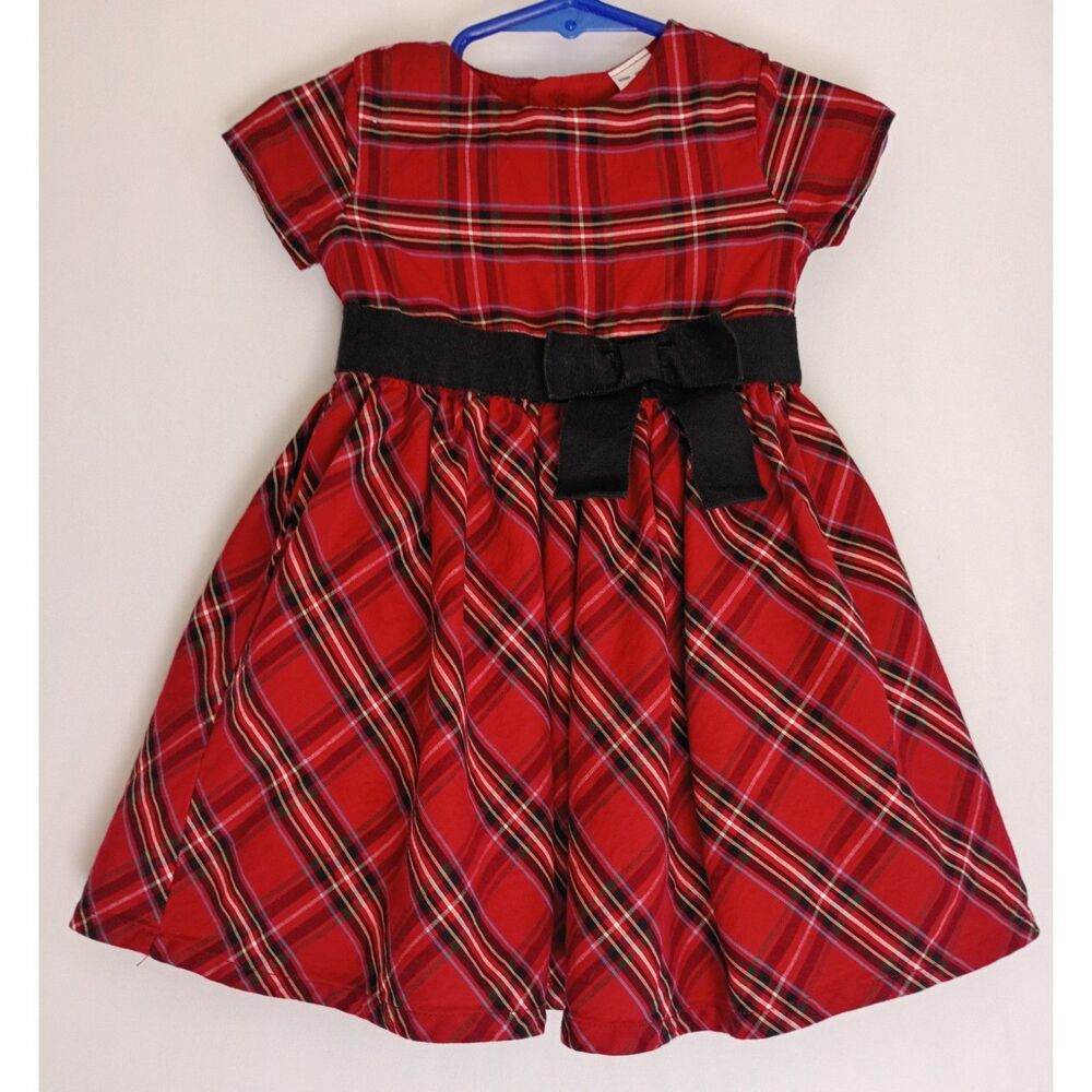 Carter's Infant Girl Plaid Dress Red Size 12 M Fully Lined Button Closure
